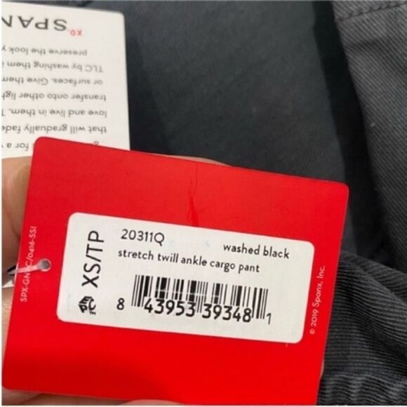 NWT Spanx Stretch Twill Ankle Cargo Pants Dark Gray Leggings - Picture 7 of 9